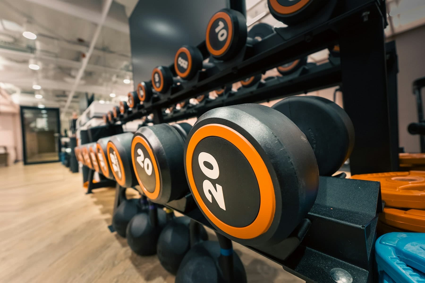 Squat racks on a strength floor
