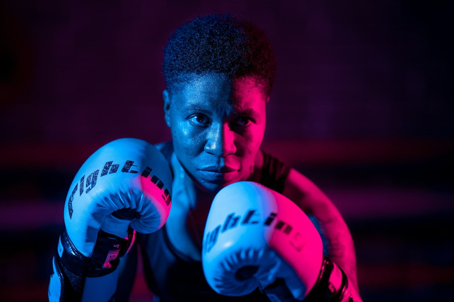 Female boxing fitness session